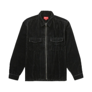 Supreme 2-Tone Corduroy Zip Up Shirt Black - 23SS