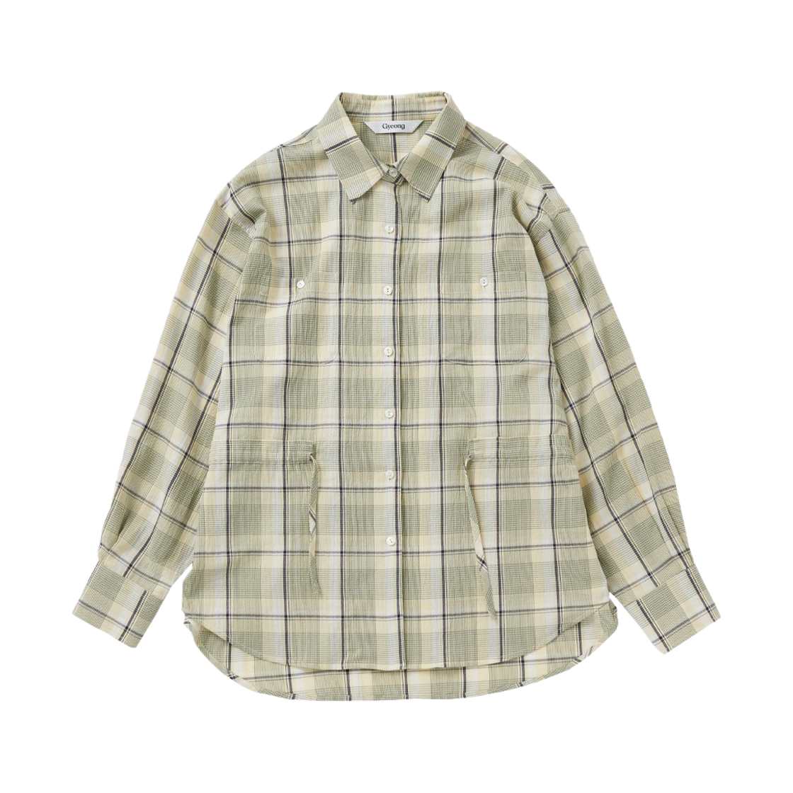 GY21ST01YE00 Gyeong Two Pocket Check Shirts Yellow