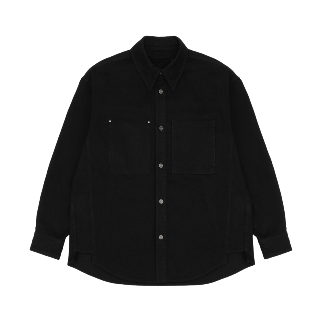 【関税込み】WOOYOUNGMI ブラック Line Embroidered フーディ 우영미 백로고 데님 셔츠 블랙 - 24SS | Wooyoungmi | KREAM