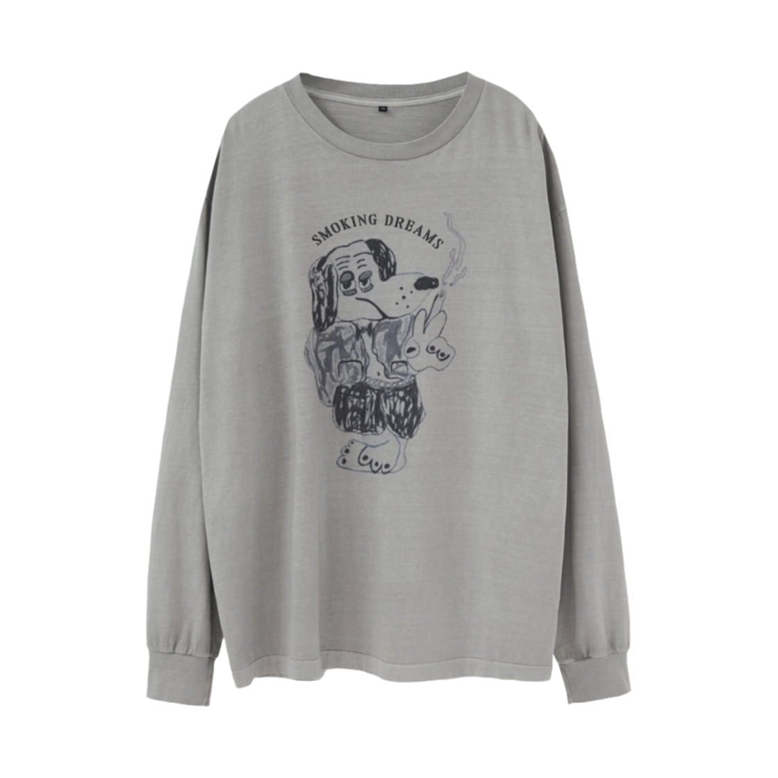 폴리테루 x 행크 롱슬리브 블루 독 빈티지 그레이 - 24SS(Polyteru x HANK Long Sleeve Blue Dog Vintage Gray - 24SS)