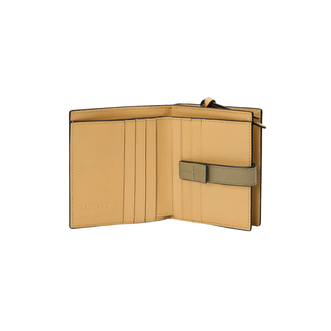 로에베 소프트 그레인드 카프스킨 컴팩트 집 월렛 쉘 그레이 유칼립투스(Loewe Compact Zip Wallet in Soft Grained Calfskin Shell Grey Eucalyptus) - 3
