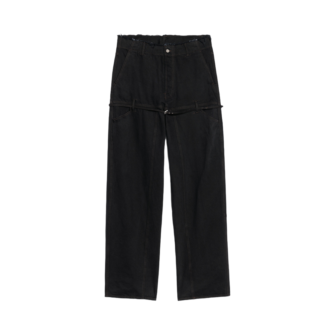 236DE019-1016-99B Jacquemus Le De Nimes Criollo Belted Jeans Black Brown