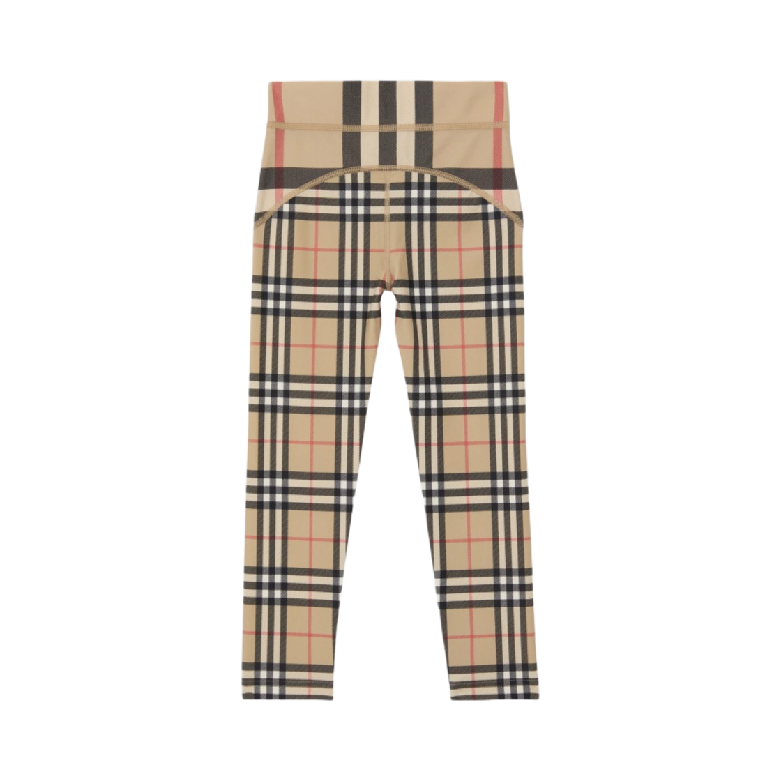 (키즈) 버버리 콘트라스트 체크 스트레치 저지 레깅스 아카이브 베이지((Kids) Burberry Contrast Check Stretch Jersey Leggings Archive Beige) - 1
