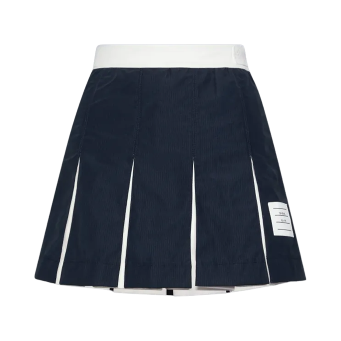 (W) 톰브라운 박스 플리츠 미니 스커트 네이비((W) Thom Browne Box Pleated Mini Skirt Navy) - 1