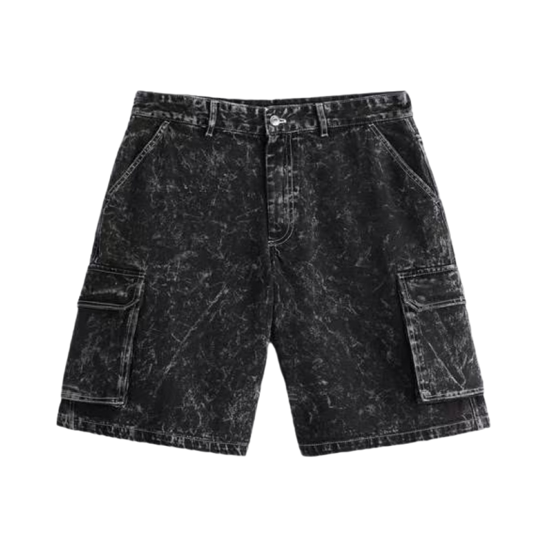 자라 에시드 워시드 데님 카고 버뮤다 쇼츠 블랙(Zara Acid Washed Denim Cargo Bermuda Shorts Black)