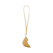 Lemaire Croissant Coin Purse Necklace Soft Grained Leather Seashell Beige