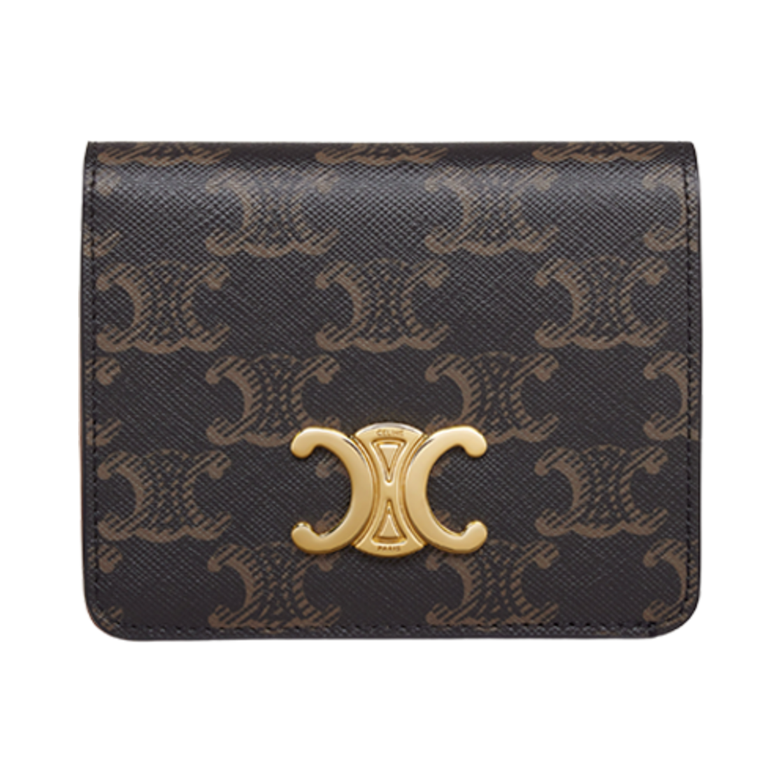 셀린느 트리옹프 컴팩트 월렛 트리옹프 캔버스 탄(Celine Triomphe Compact Wallet in Triomphe Canvas Tan)