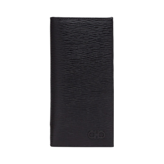 Ferragamo Gancini Organizer Wallet Black Dark Rain