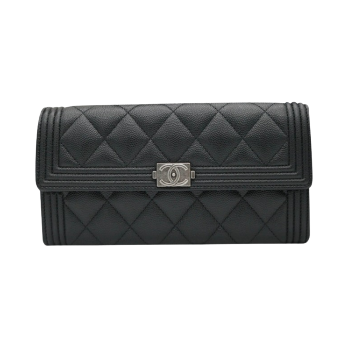 샤넬 보이 샤넬 롱 플랩 지갑 그레인드 카프스킨 & 루테늄 메탈 블랙(Chanel Boy Chanel Long Flap Wallet Grained Calfskin & Ruthenium Black)