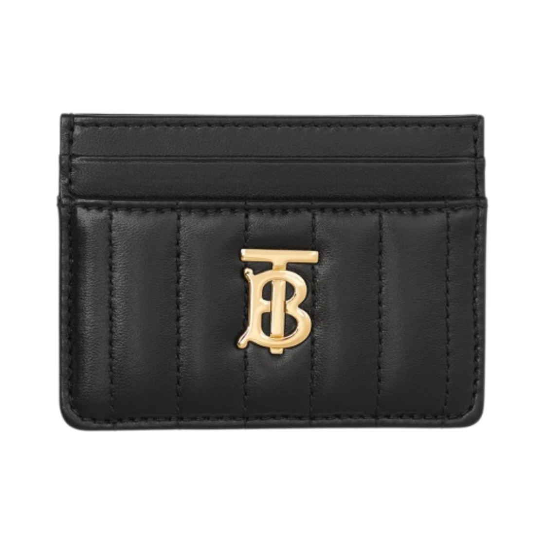 8062374/8090465 Burberry Quilted Leather Lola Card Case Black Light Gold