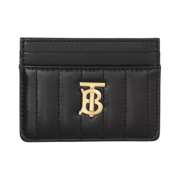 Burberry Quilted Leather Lola Card Case Black Light Gold