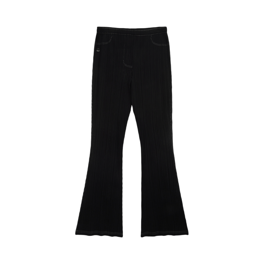 MK2434PT038MBB (W) Matin Kim Pleats Stitch Layered Pants Black