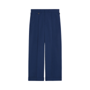 Gucci Wool Twill Trousers with Embroidery Navy