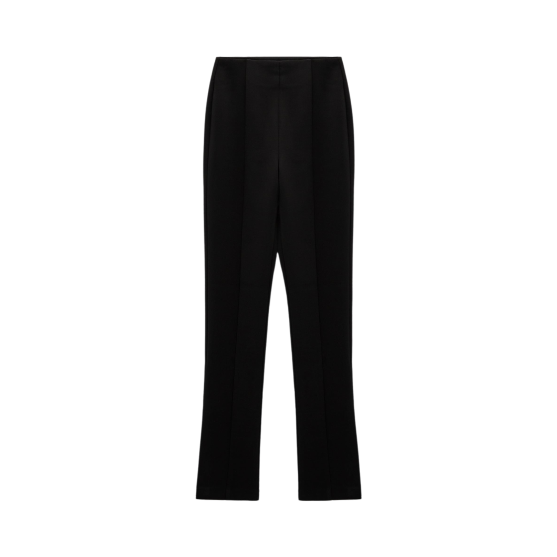 (W) 자라 하이웨이스트 트라우저 위드 사이드 스필릿 헴 블랙((W) Zara High-Waist Trousers With Side Split Hems Black) - 1