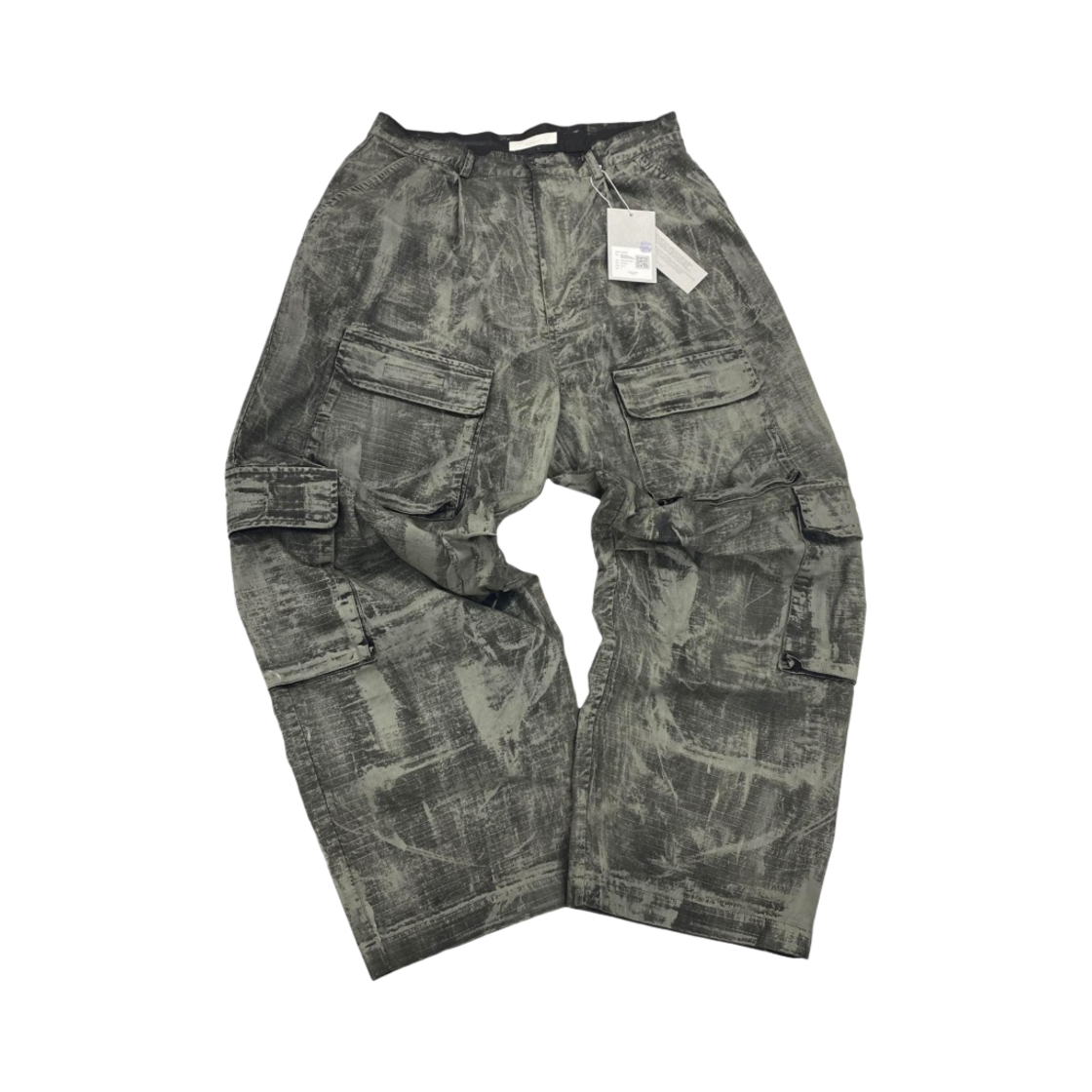 언더마이카 하반 러프 더티 페인팅 와이드 카고 팬츠 린트 - 23SS