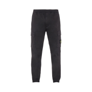 Stone Island 31314 Stretch Cotton Wool Satin Cargo Pants Black - 22FW