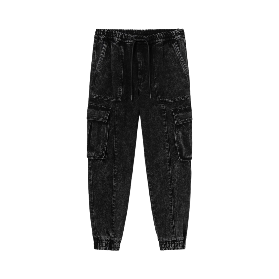 준지 데님 카고 조거 팬츠 블랙 - 23FW