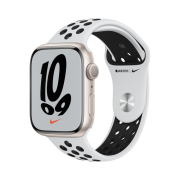 Apple Watch Nike Series 7 45mm GPS Starlight Aluminum Case with Nike Sport Band Pure Platinum Black (Korean Ver.)