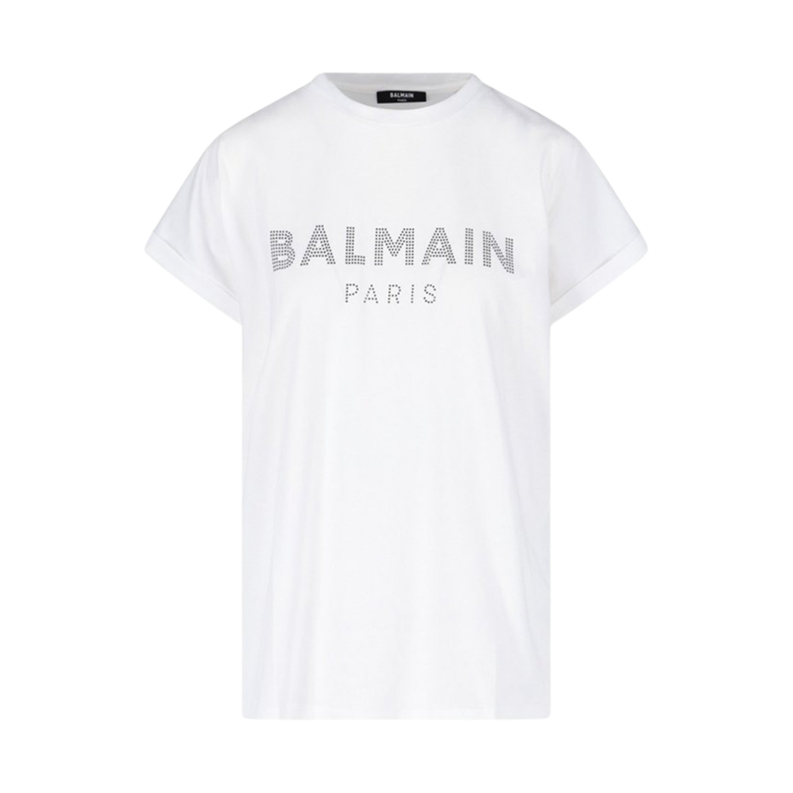 (W) 발망 시그니처 스터드 로고 티셔츠 화이트((W) Balmain Signature Stud Logo T-Shirt White)