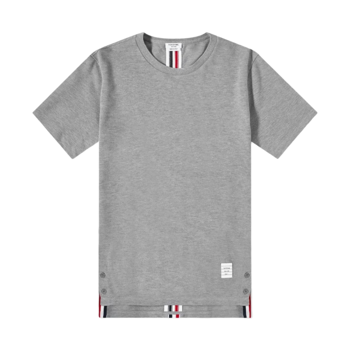 톰브라운 피케 센터 백 스트라이프 릴렉스 핏 티셔츠 라이트 그레이(Thom Browne Pique Center Back Stripe Relaxed Fit T-Shirt Light Grey)