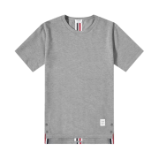 Thom Browne Pique Center Back Stripe Relaxed Fit T-Shirt Light Grey