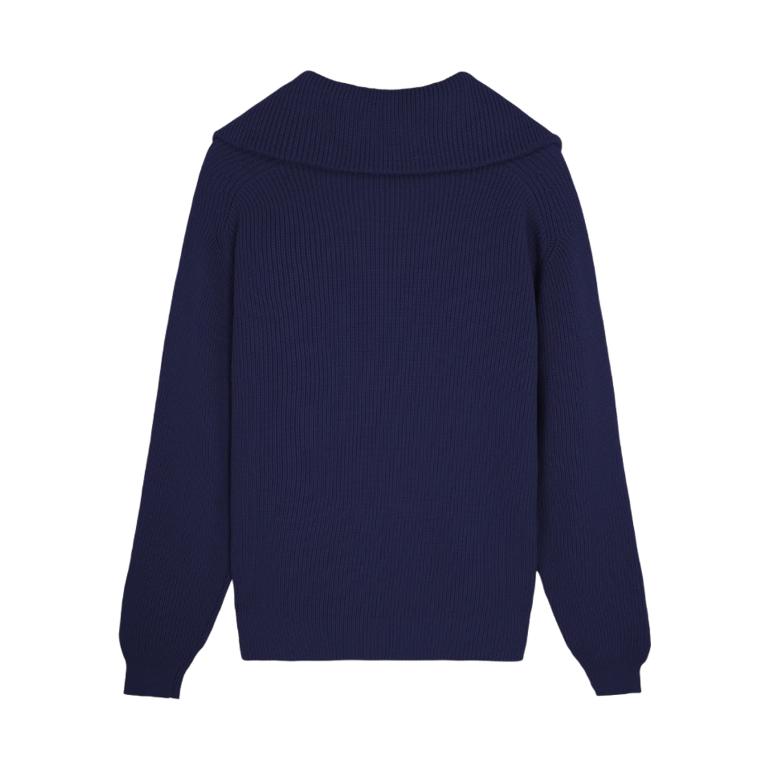 메종 키츠네 볼드 폭스 헤드 패치 하프 집 립드 점퍼 잉크 블루(Maison Kitsune Bold Fox Head Patch Half Zip Ribbed Jumper Ink Blue) - 2