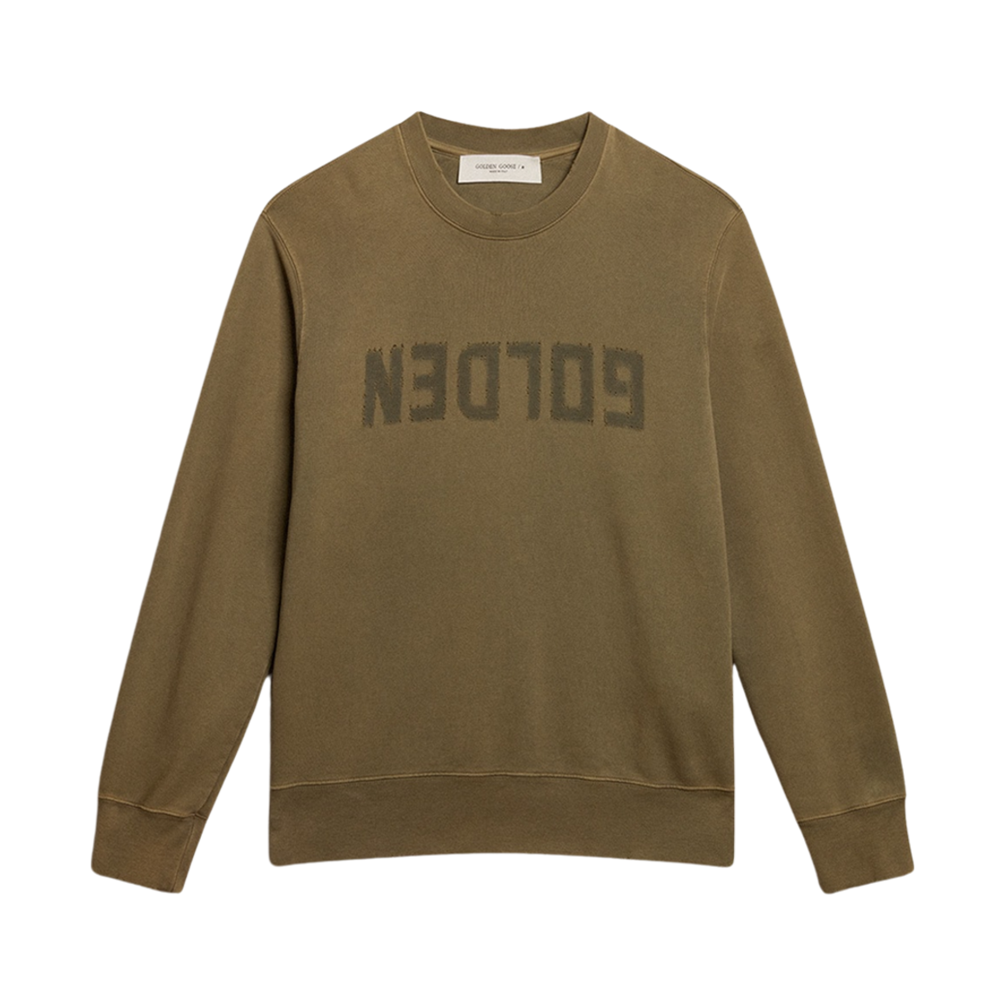 GMP01223-P000642-35479 Golden Goose Distressed Treatment Sweatshirt Olive Green