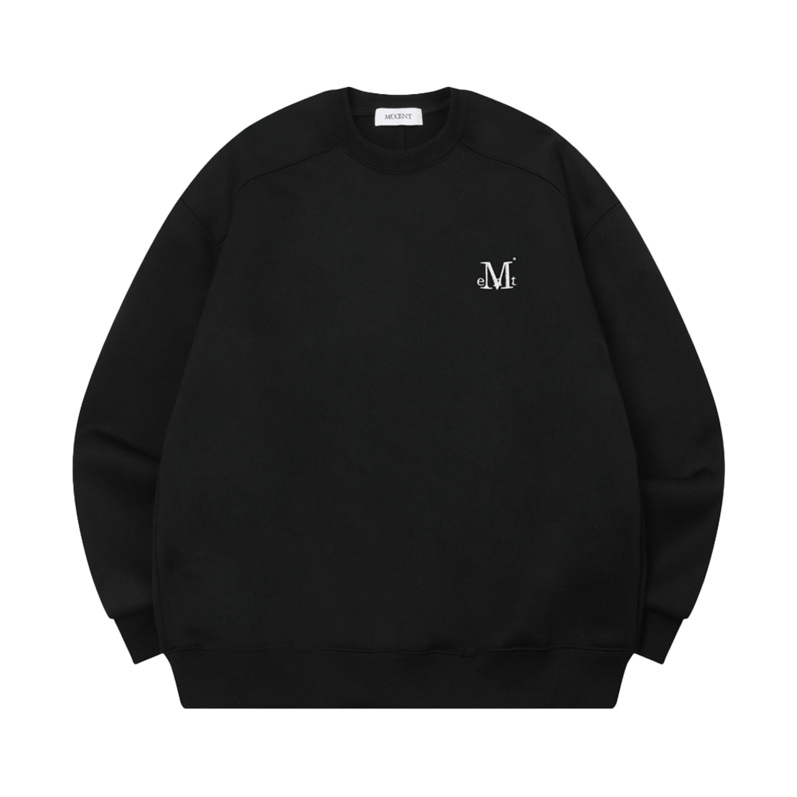 무센트 시그니처 베이직 로고 맨투맨 블랙(MUCENT Signature Basic Logo Mtm Black)