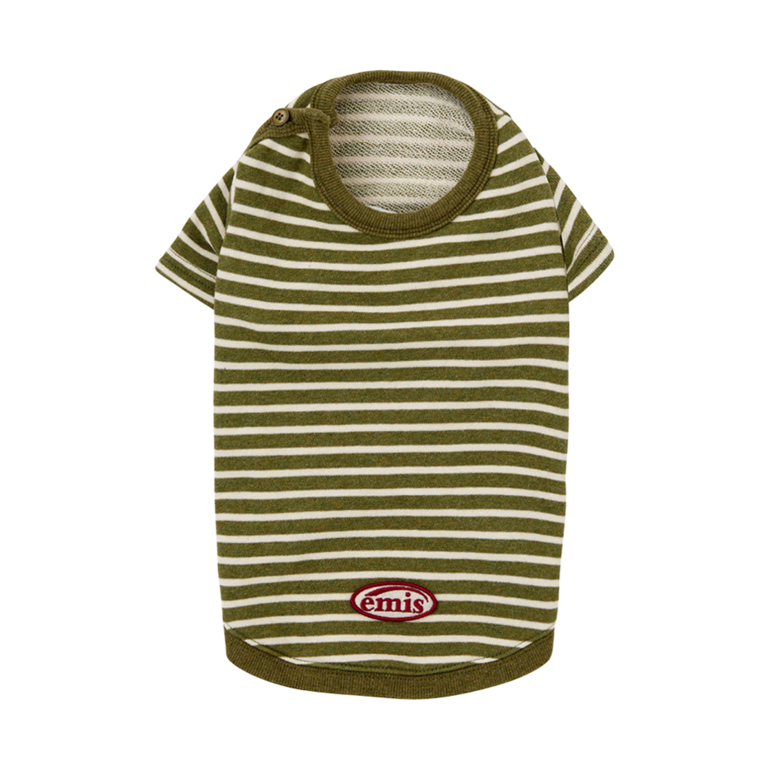이미스 펫 버튼 스웨트 티셔츠 카키(Emis Pet Button Sweat T-Shirt Khaki)