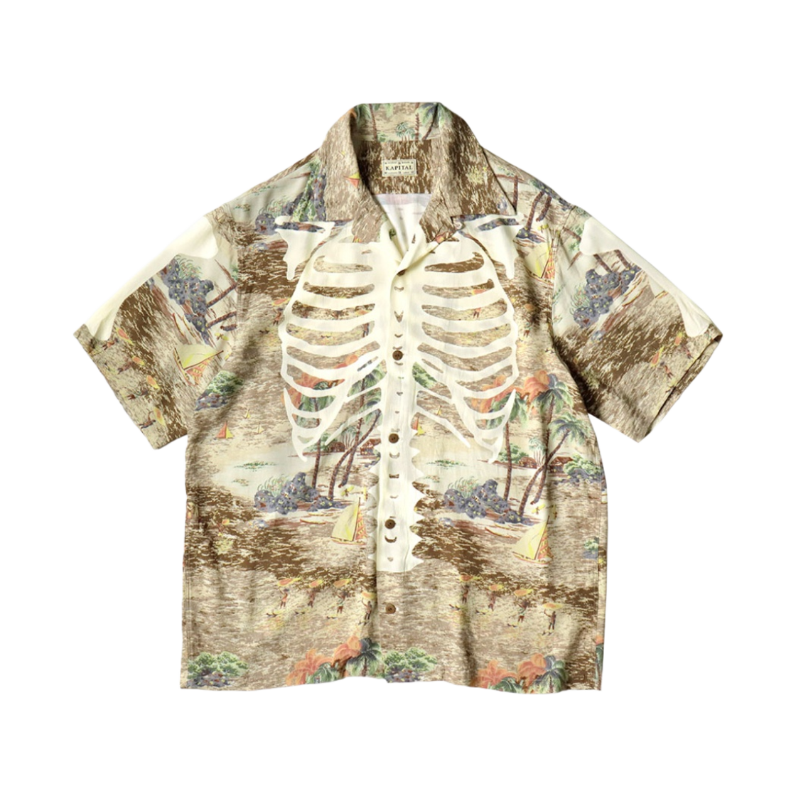 캐피탈 카메하메하 본 알로하 셔츠 브라운(Kapital Kamehameha Bone Aloha Shirt Brown)