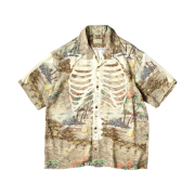 Kapital Kamehameha Bone Aloha Shirt Brown