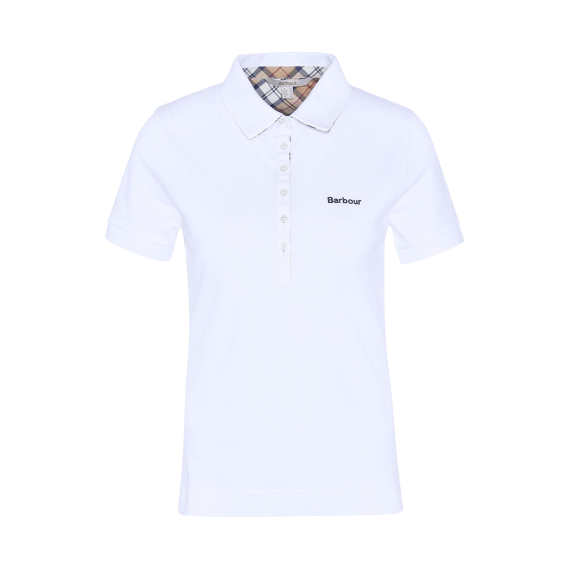(W) 바버 포츠다운 폴로 셔츠 화이트 헤시안((W) Barbour Portsdown Polo Shirt White Hessian)