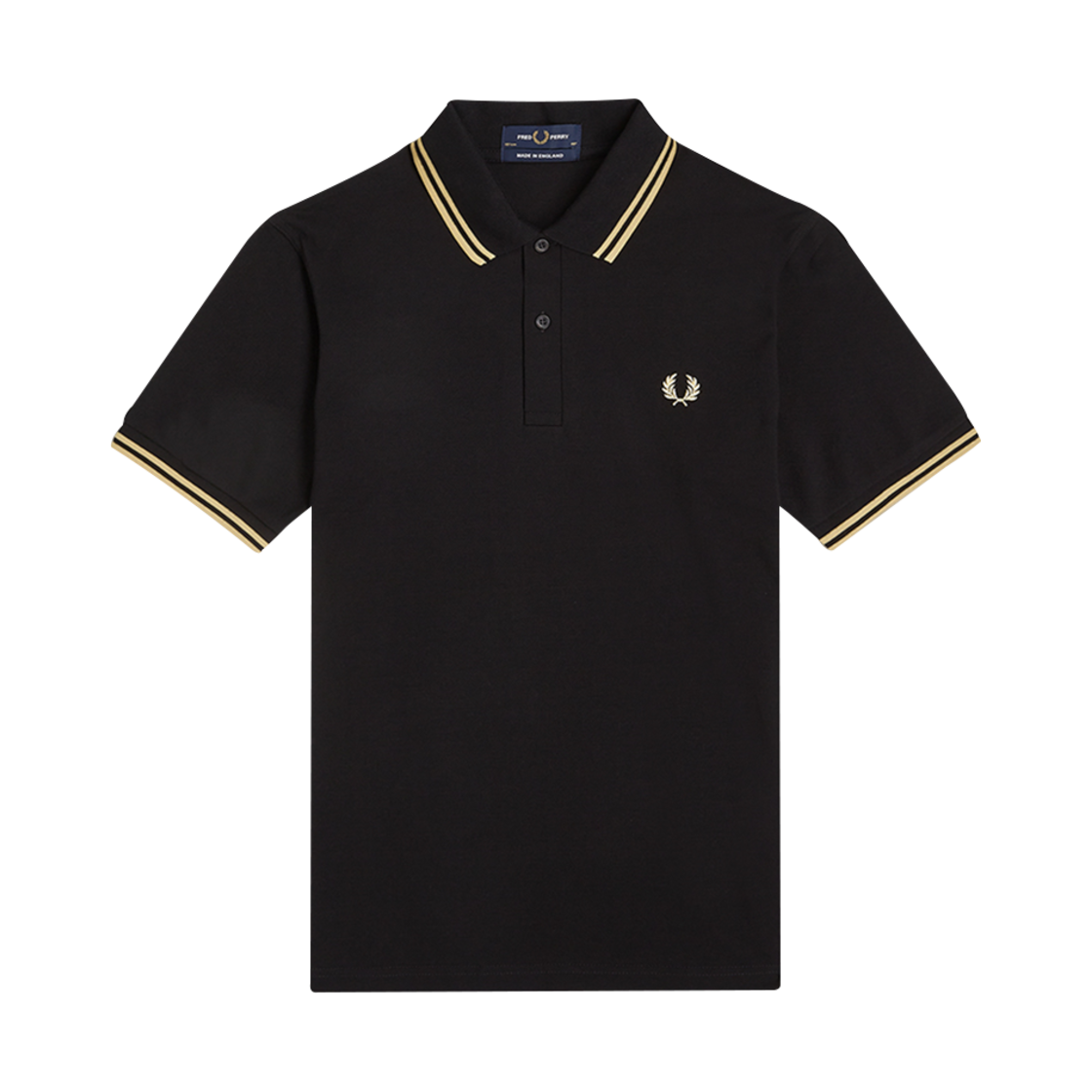프레드페리 M12 트윈 팁 프레드페리 셔츠 블랙/샴페인(Fred Perry M12 Twin Tipped Fred Perry Shirt Black/Champagne)