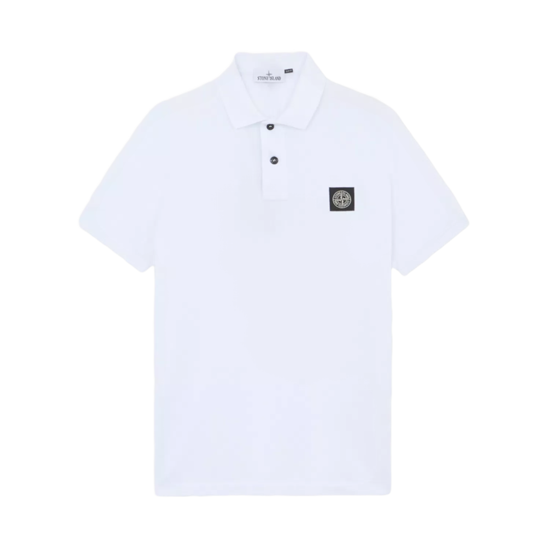 스톤 아일랜드 22002SC 오가닉 코튼 엘라스테인 피케 슬림 핏 폴로 셔츠 컴퍼스 패치 화이트 - 25SS(Stone Island 22002SC Organic Cotton Elastane Pique Slim-Fit Polo Shirt with Compass Patch White - 25SS)