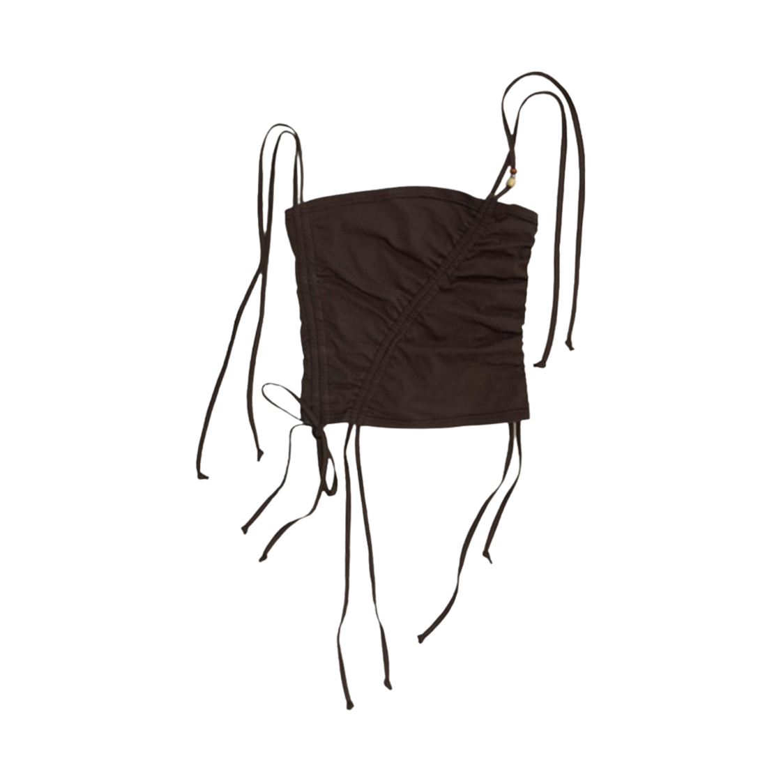 루바티 셔링 스트랩 튜브 탑 브라운(Rubati Shirring Strap Tube Top Brown) - 1