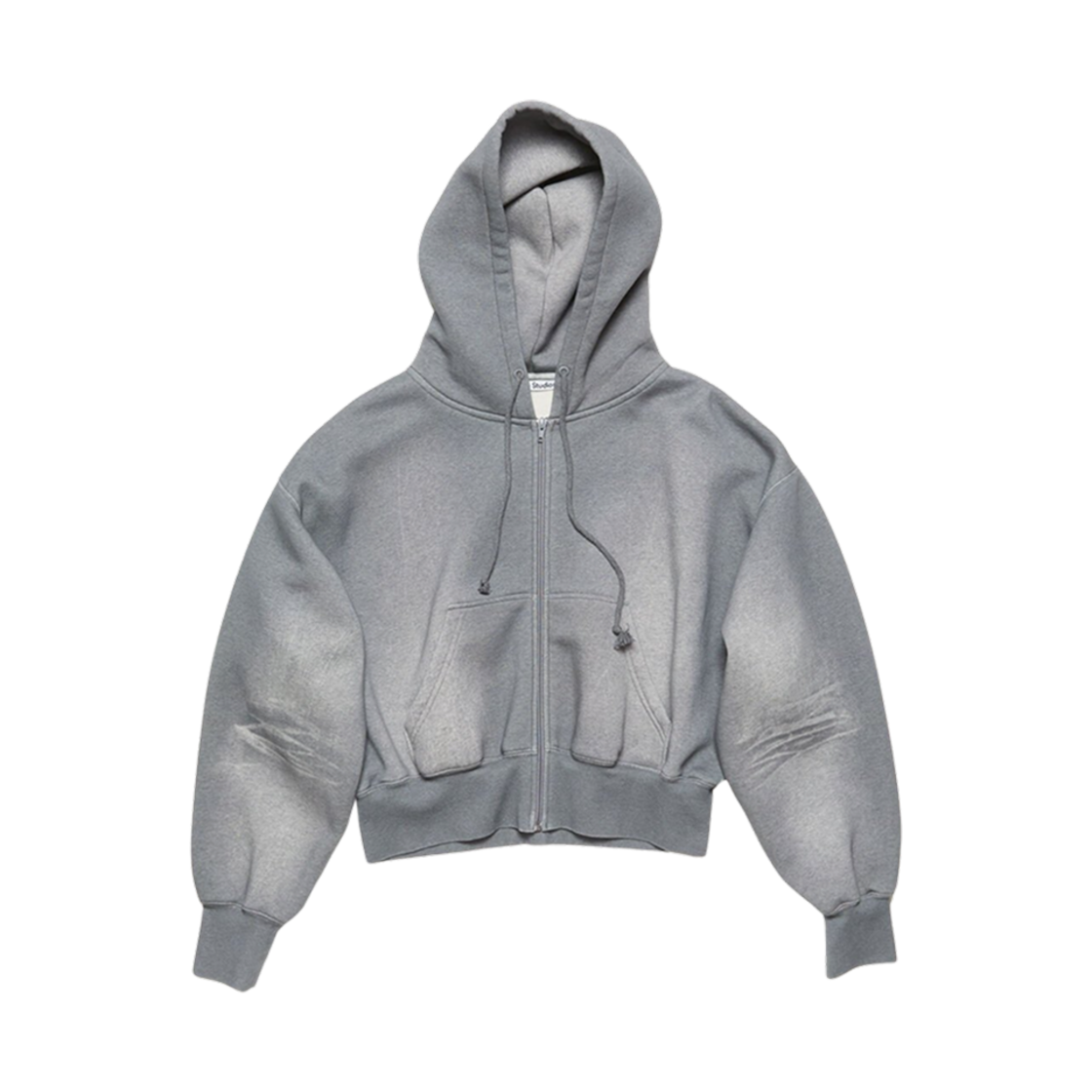 AI0159-990 (W) Acne Studios Hooded Zipper Sweater Grey Melange