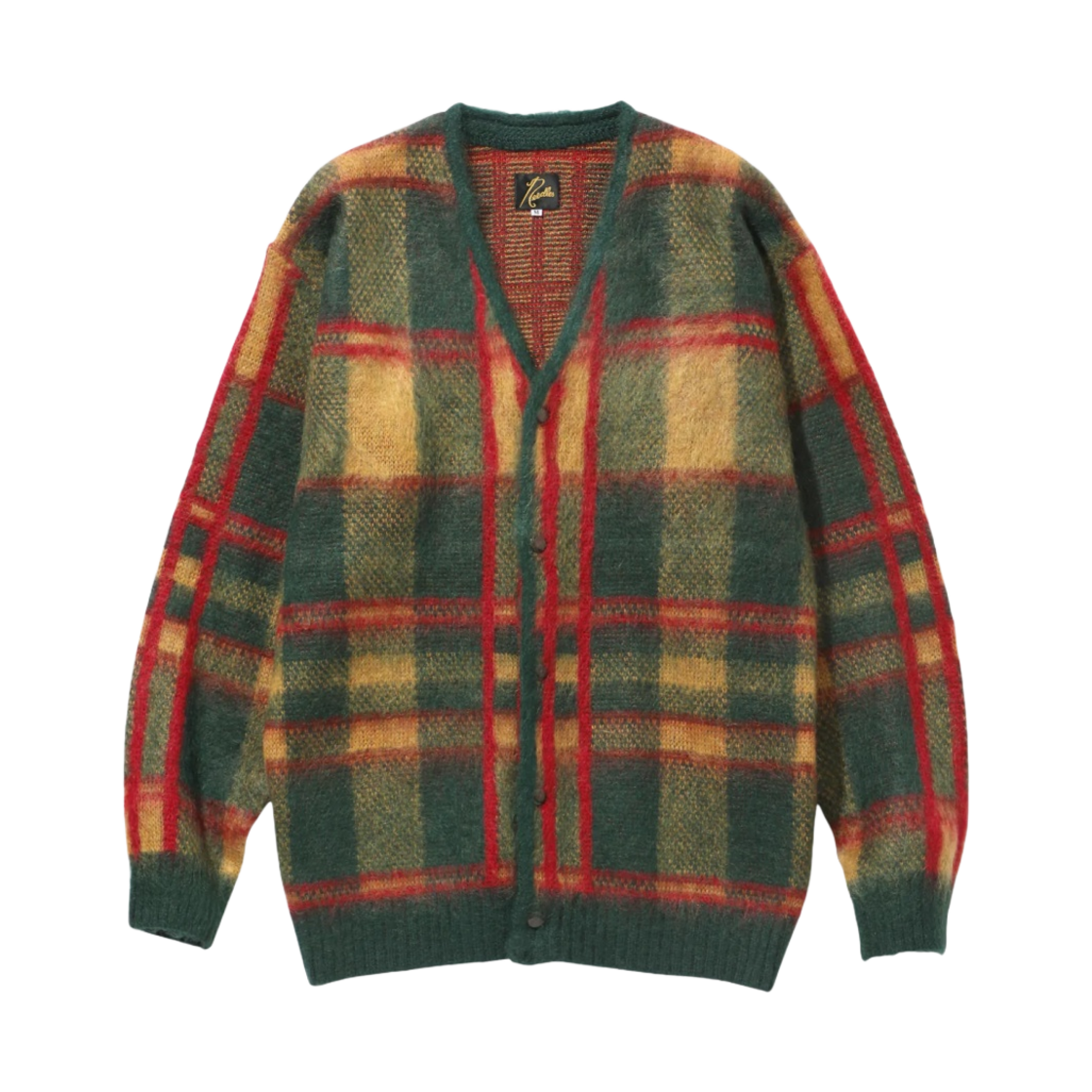 LQ273 Needles Mohair Cardigan Tartan Green