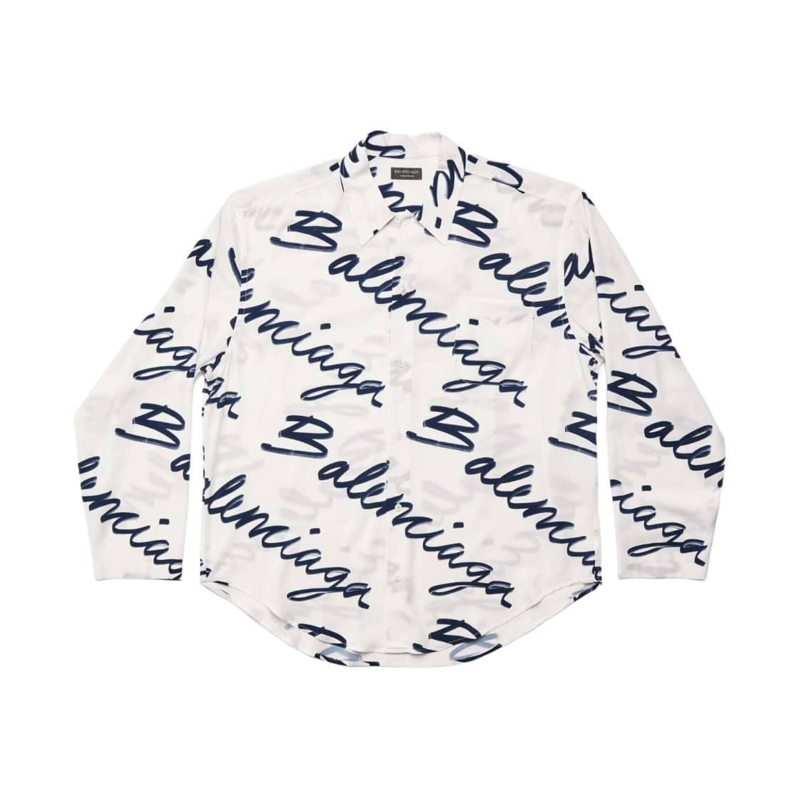 (W) 발렌시아가 스크리블 미니멀 셔츠 라지 핏 화이트((W) Balenciaga Scribble Minimal Shirt Large Fit White) - 1