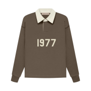 (Kids) Essentials 1977 Henley Rugby Long Sleeve Polo Wood - 22FW