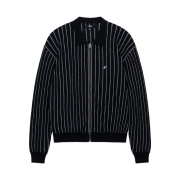 Stussy Lightweight LS Zip Polo Black Stripe