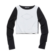 (W) Mischief Front Darted Long Sleeve Top White