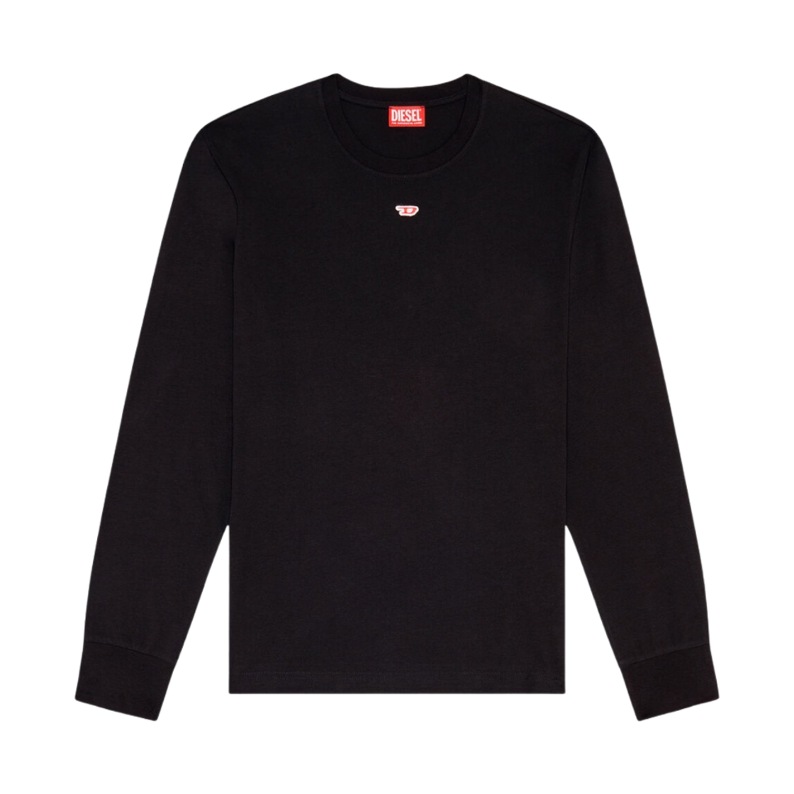 디젤 T-저스트-Ls-D 로고 패치 티셔츠 블랙(Diesel T-Just-Ls-D with Logo Patch T-Shirt Black) - 1