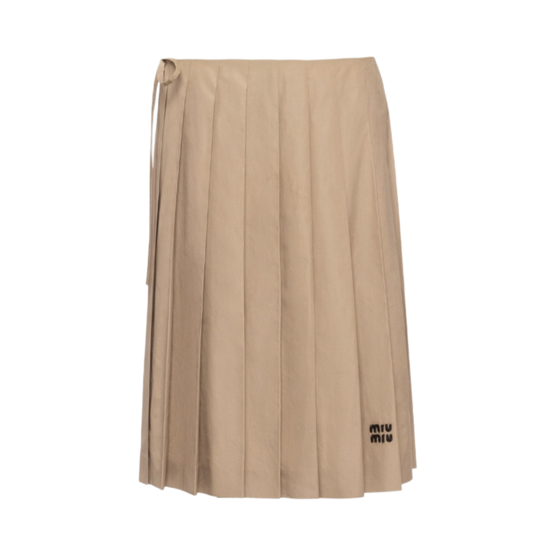 (W) 미우 미우 포폴린 스커트 클레이 그레이((W) Miu Miu Poplin Skirt Clay Grey) - 1
