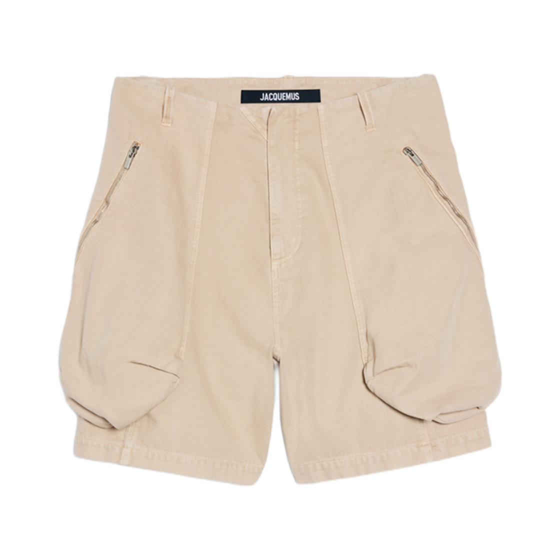 236PA057-1485-130 Jacquemus Le Short Cargo Croissant Soft Cargo Shorts Light Beige
