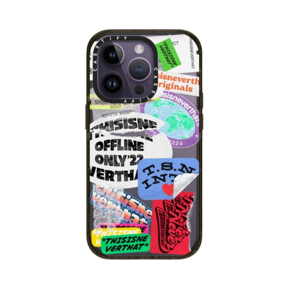 케이스티파이 x 디스이즈네버댓 아이폰 스티커 임팩트 케이스 클리어 블랙(Casetify x Thisisneverthat iPhone Sticker Impact Case Clear Black) - 1
