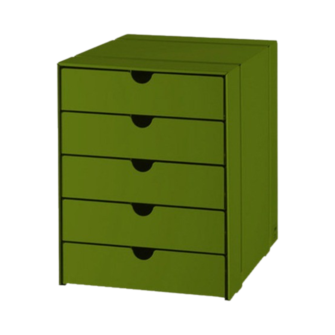 USM 이노스 박스 세트 C4 5단 트레이 올리브 그린(USM Inos Box Set C4 with 5 Closed Trays Olive Green)