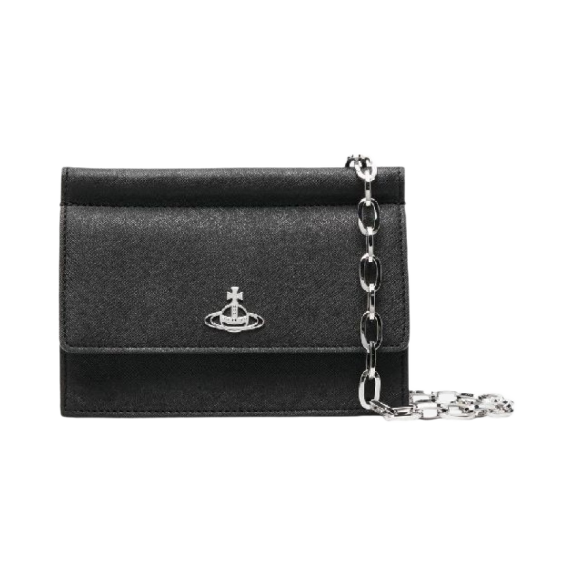 비비안 웨스트우드 사피아노 바이오그린 체인 벨트 지갑 블랙(Vivienne Westwood Saffiano Biogreen Purse with Chain Belt Black) - 1