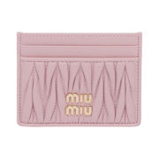 Miu Miu Matelasse Nappa Leather Card Holder Alabaster Pink