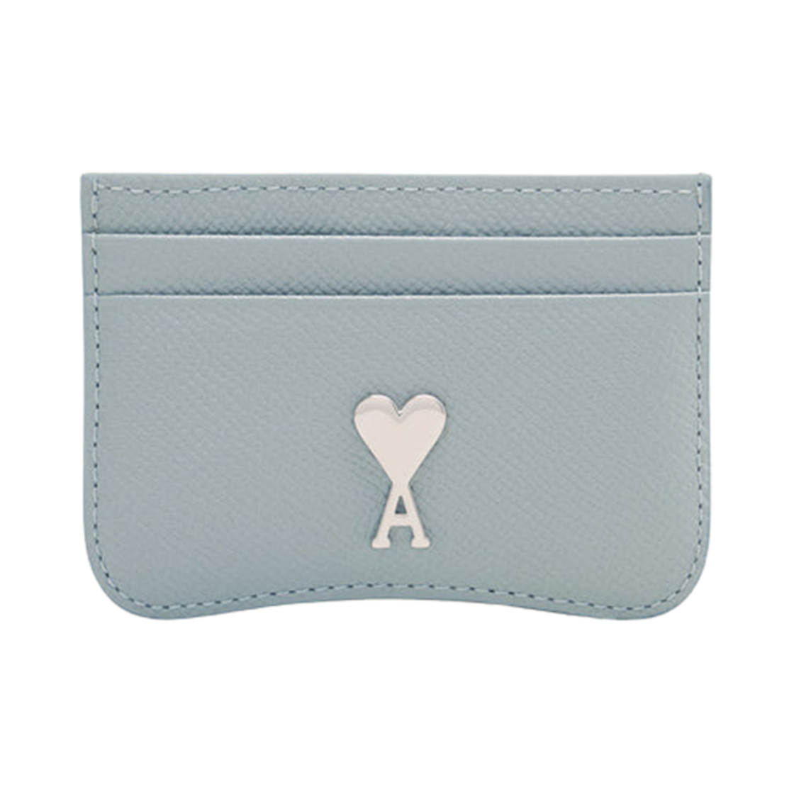 USL104-AL0036-4021 AMI Leather Card Holder Clay Blue Vibrated Silver
