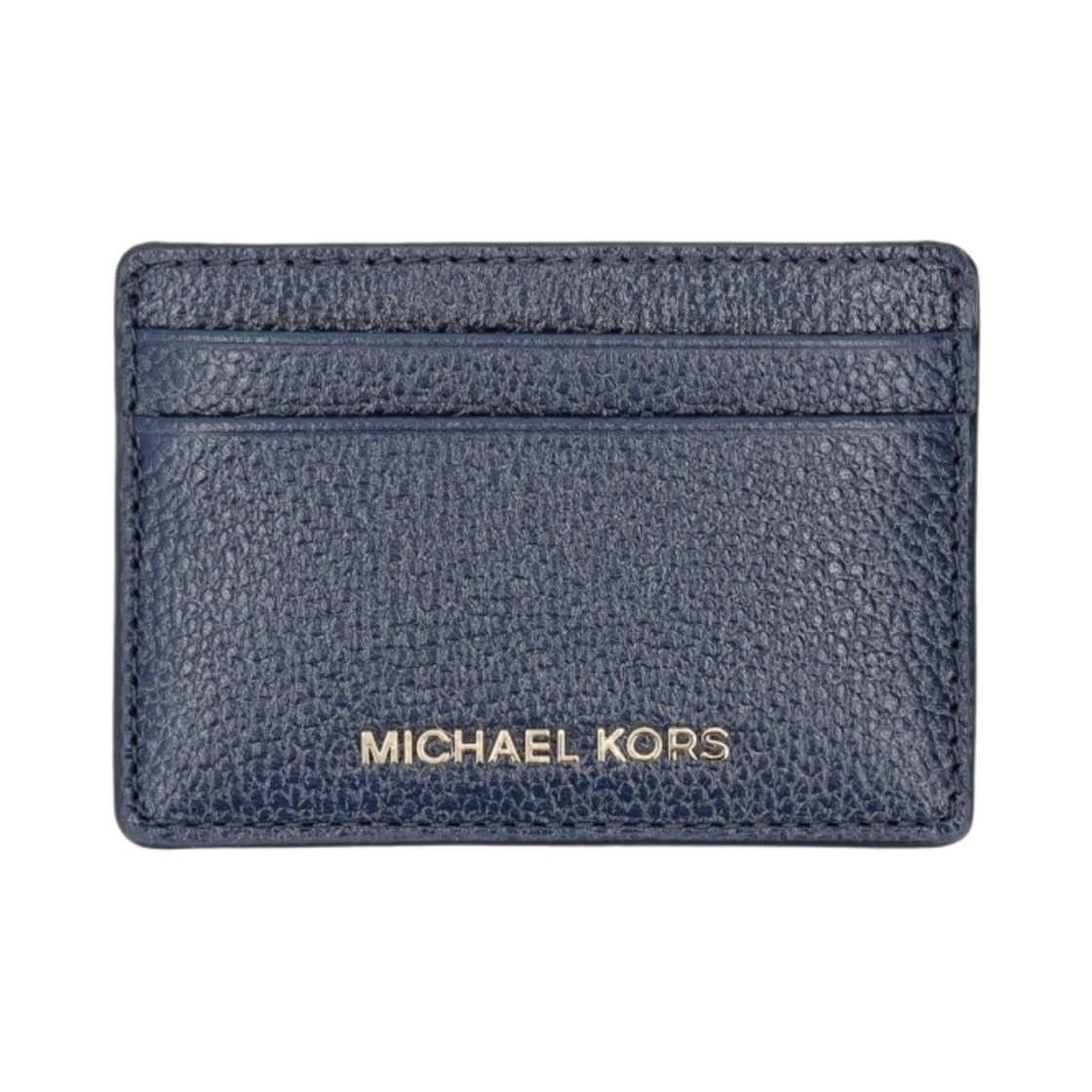 34F9GF6D0L406 Michael Kors Hammered Leather Card Case Navy